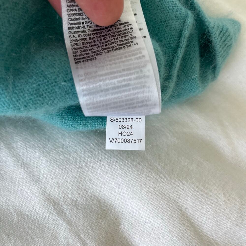 Banana Republic 100% Brushed Cashmere Mock-Neck Sweater in Aquamarine Blue Small - Picture 10 of 10